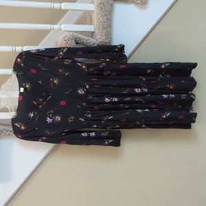 Women's Old Navy Charcoal Gray Floral Dress, Size Small